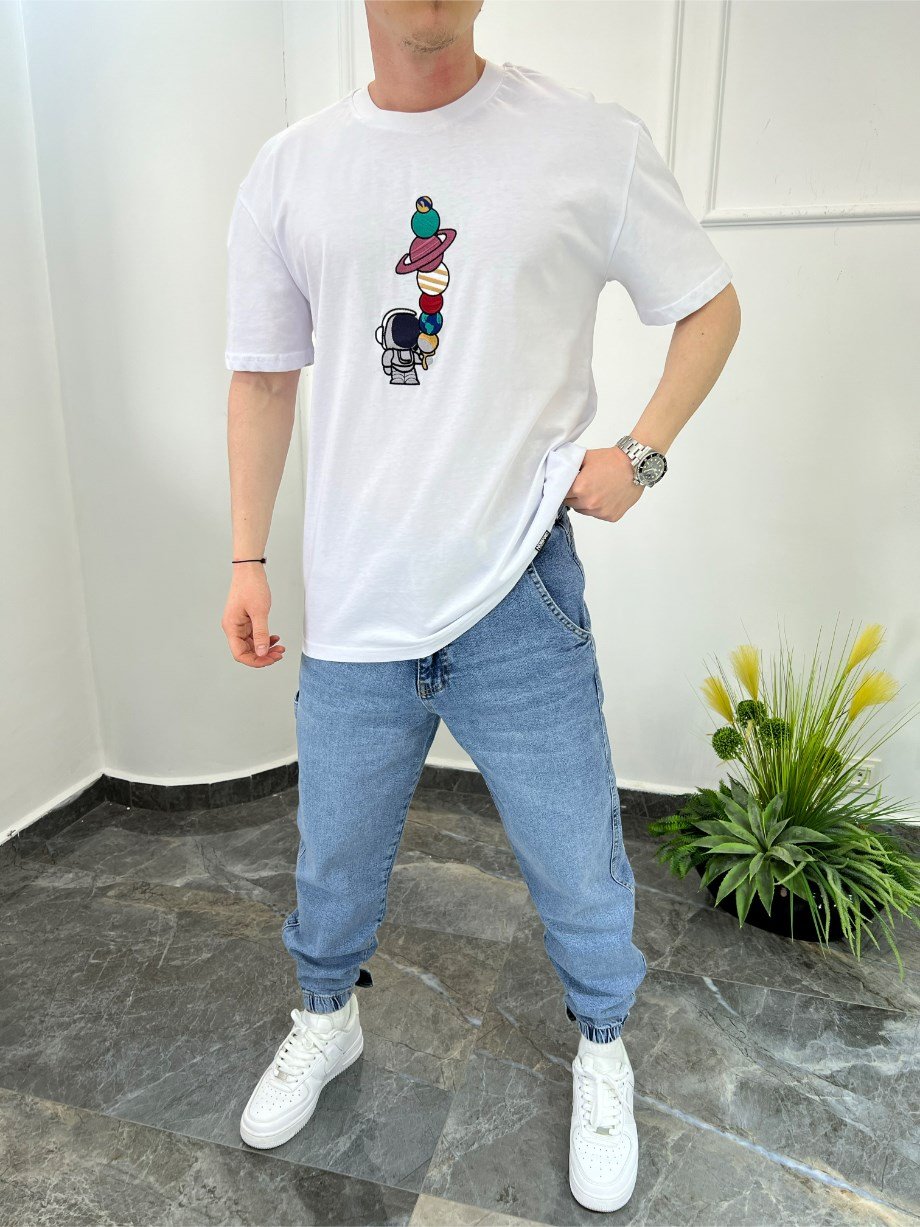 Nomarc 3059 Astronot Beyaz Tshirt