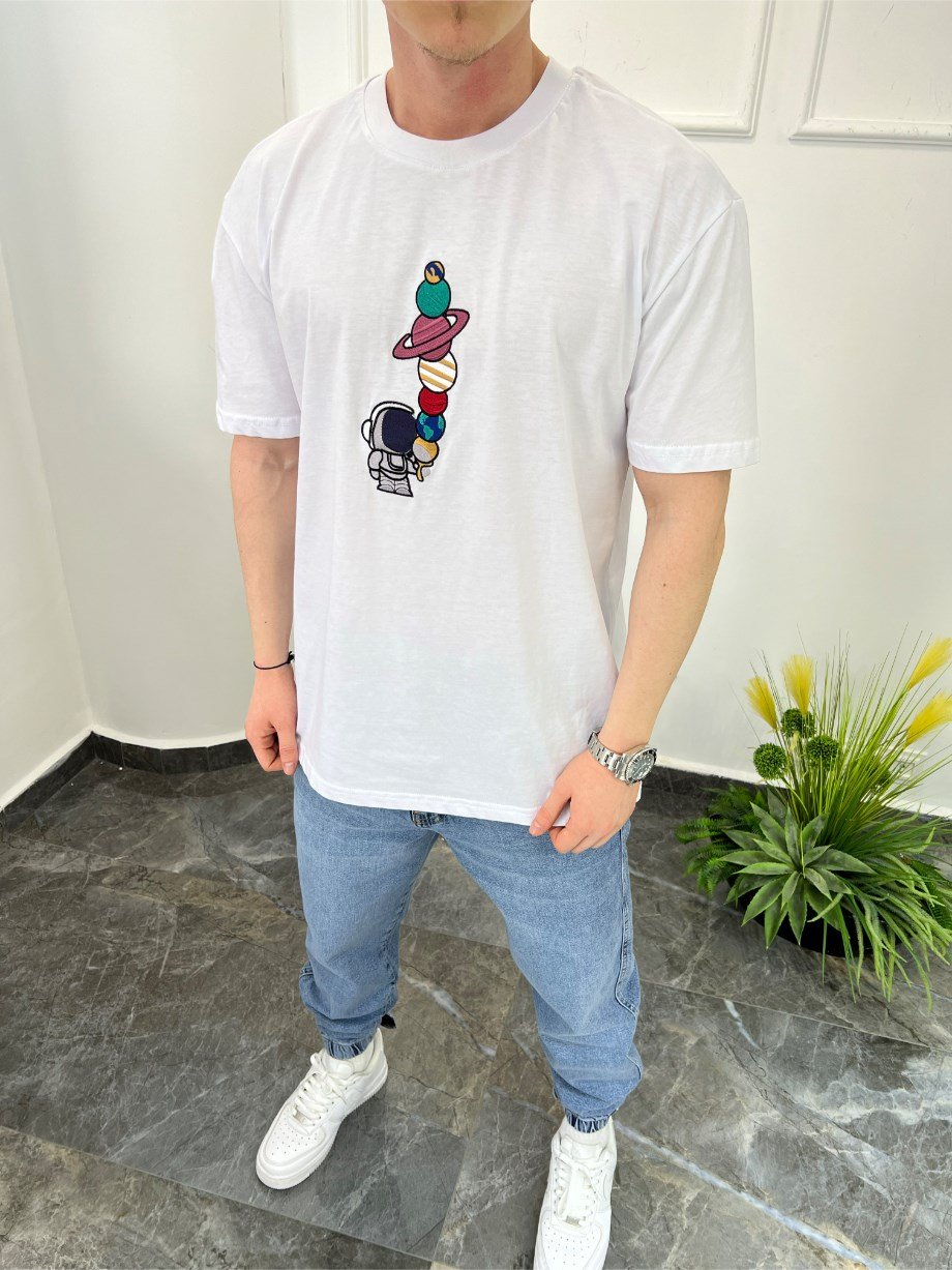 Nomarc 3059 Astronot Beyaz Tshirt