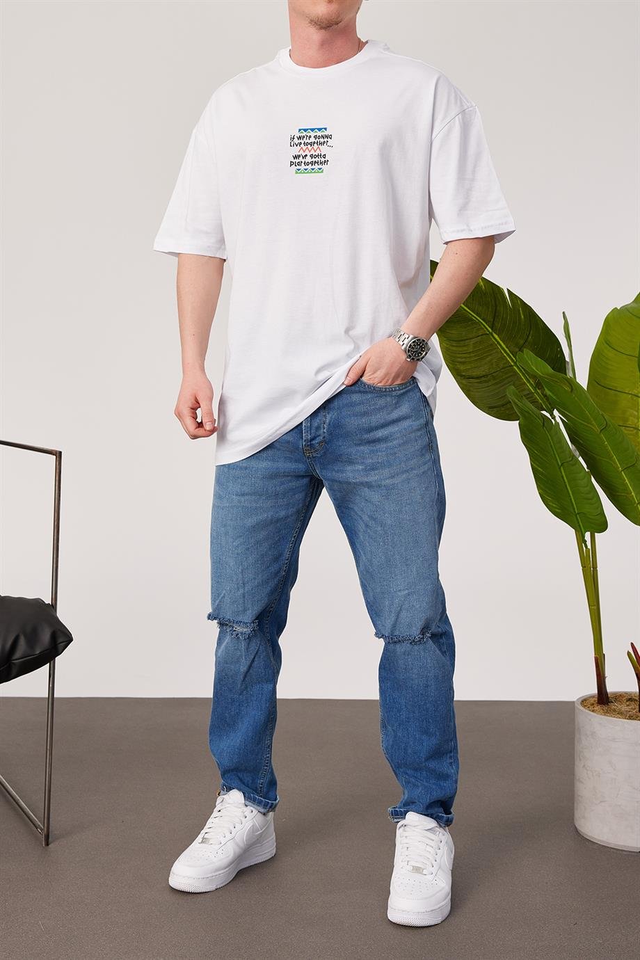 Nomarc Arka Mout Beyaz Tshirt