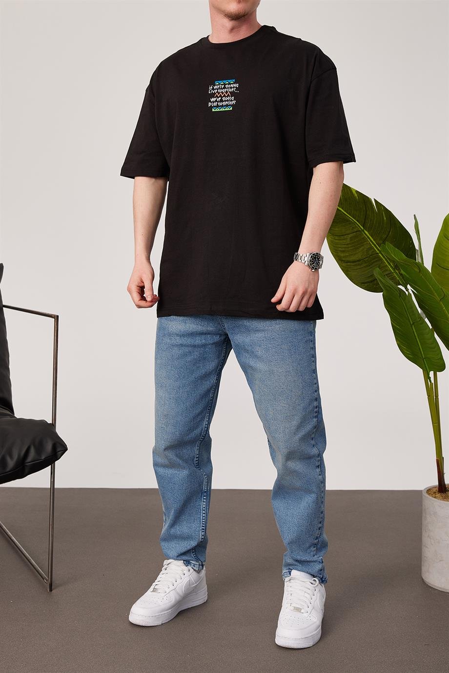 Nomarc Arka Mout Siyah Tshirt