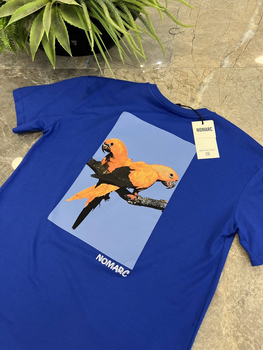 Nomarc Arka Papağan Detaylı Mavi Tshirt