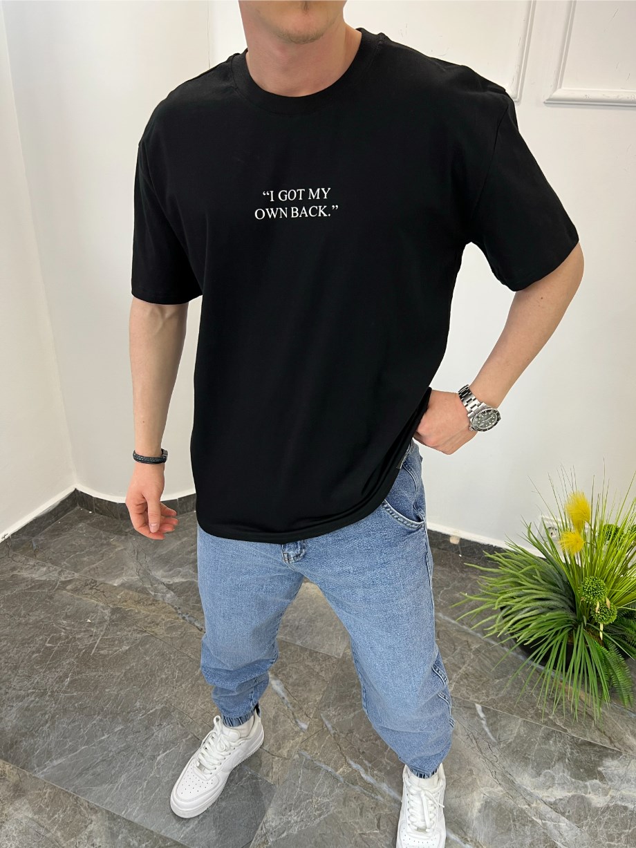 Nomarc Arka Papağan Detaylı Siyah Tshirt