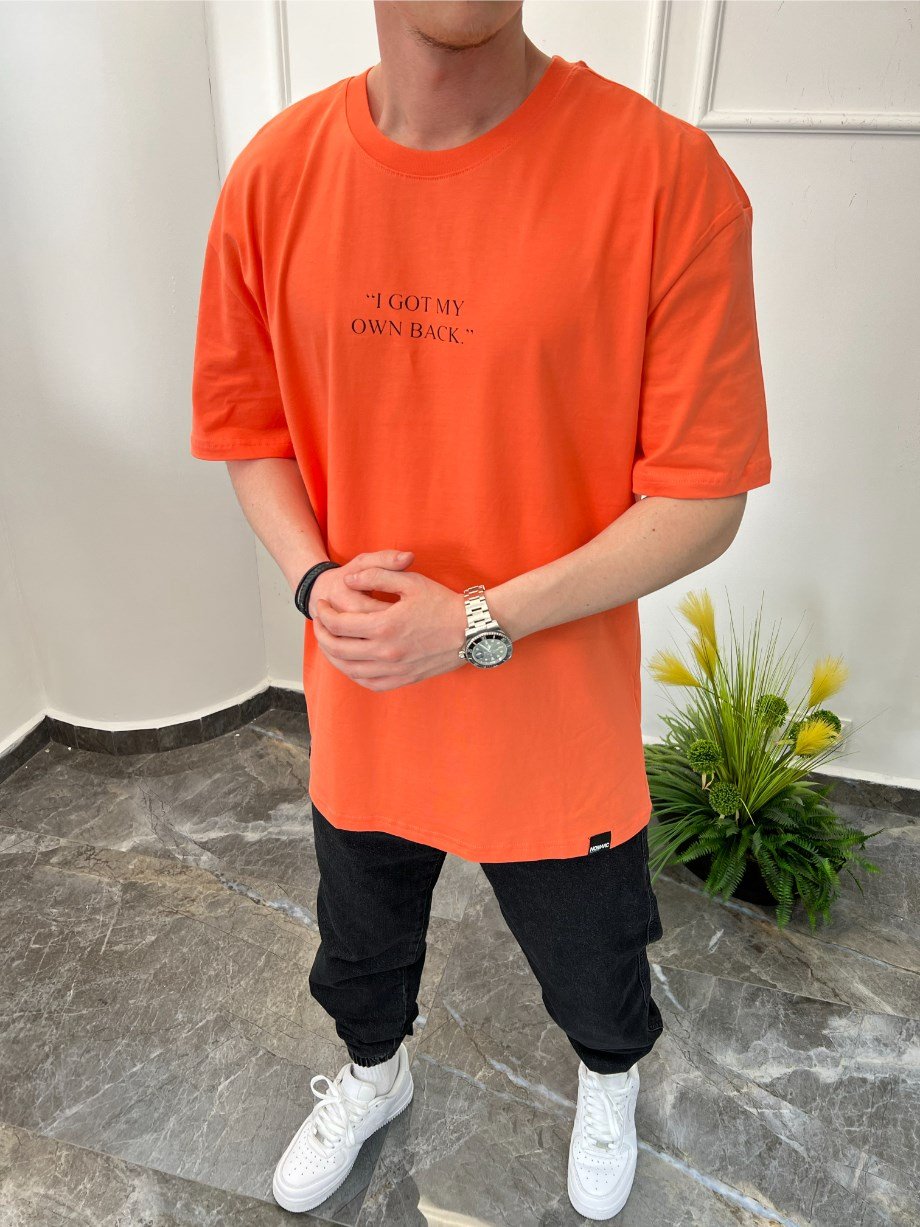 Nomarc Arka Papağan Detaylı Turuncu Tshirt