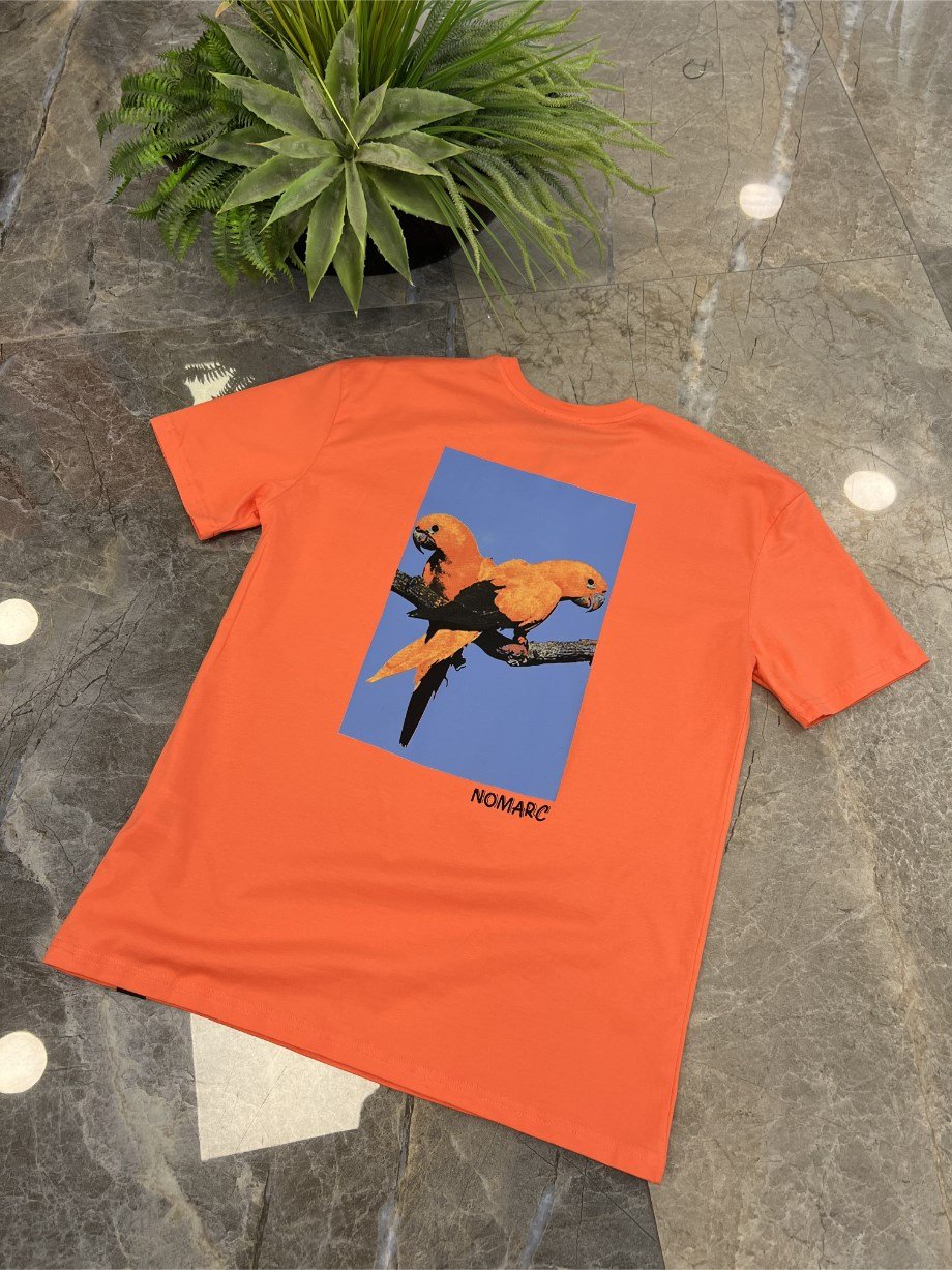 Nomarc Arka Papağan Detaylı Turuncu Tshirt