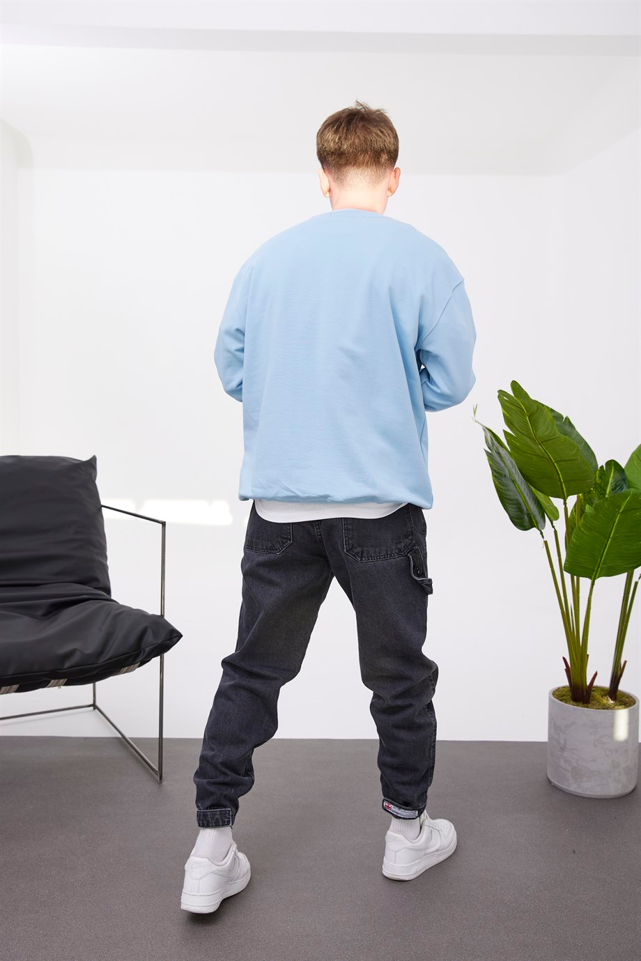 Nomarc Basic Pamuk Bebe Mavisi Sweatshirt