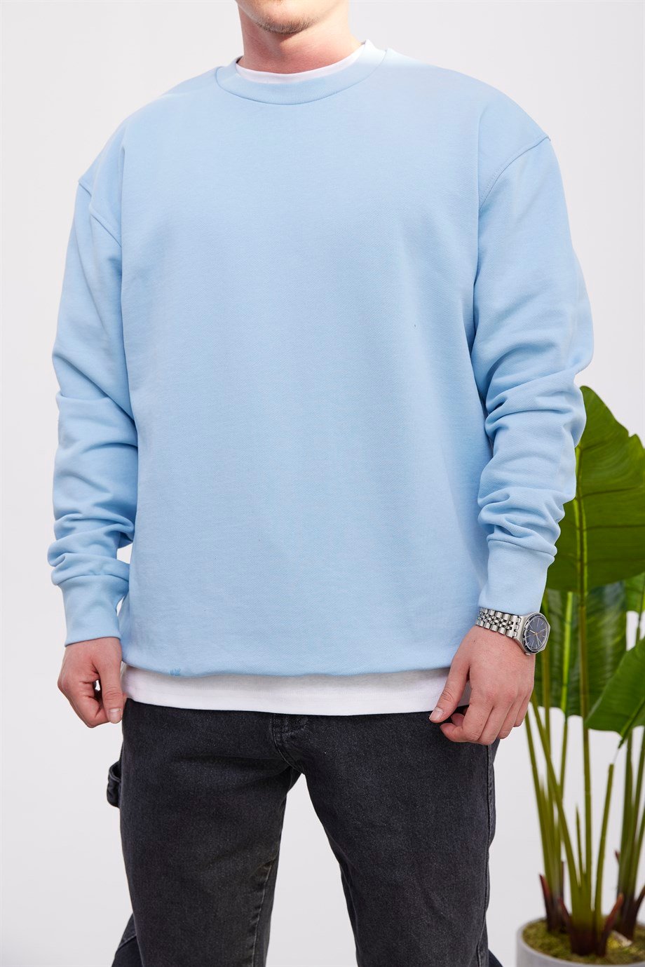 Nomarc Basic Pamuk Bebe Mavisi Sweatshirt