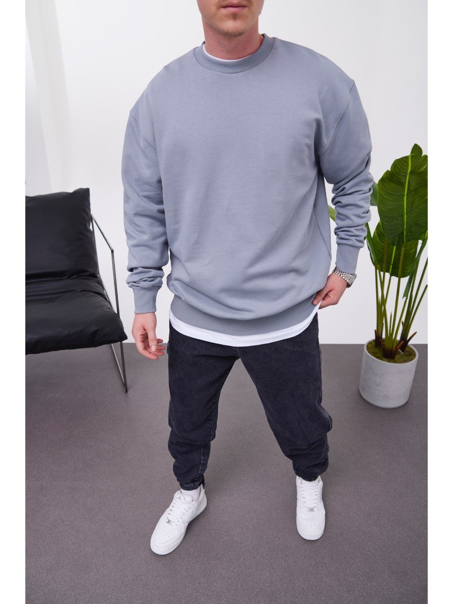 Nomarc Basic Pamuk Gri Sweatshirt