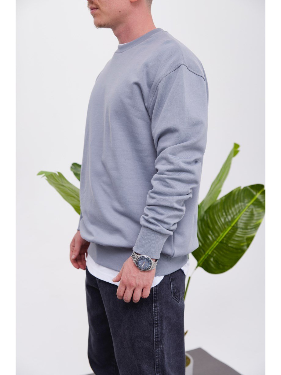 Nomarc Basic Pamuk Gri Sweatshirt