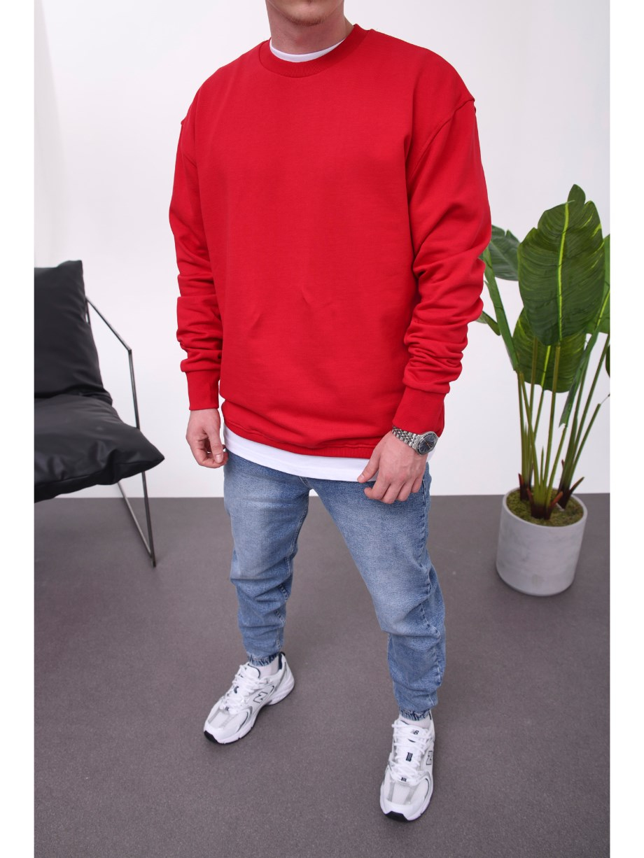 Nomarc Basic Pamuk Kırmızı Sweatshirt