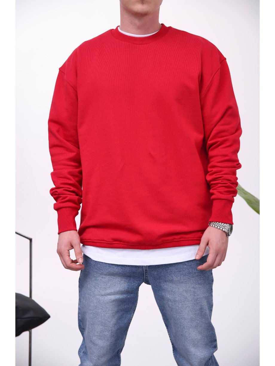 Nomarc Basic Pamuk Kırmızı Sweatshirt