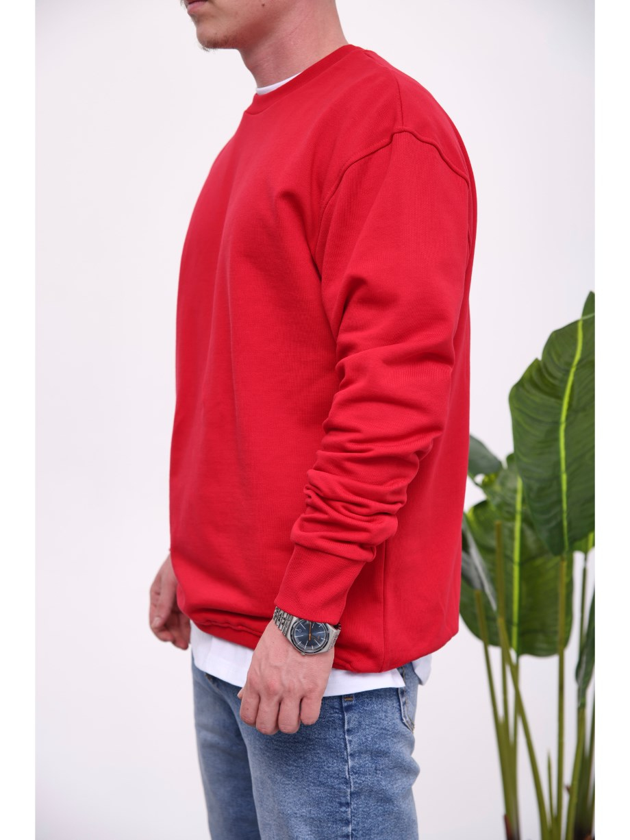 Nomarc Basic Pamuk Kırmızı Sweatshirt