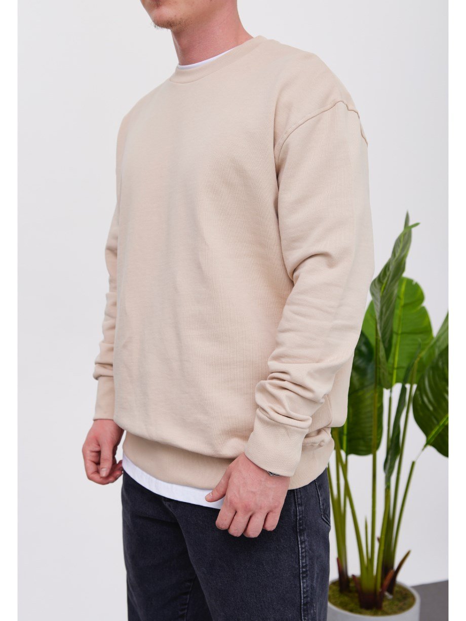 Nomarc Basic Pamuk Krem Sweatshirt