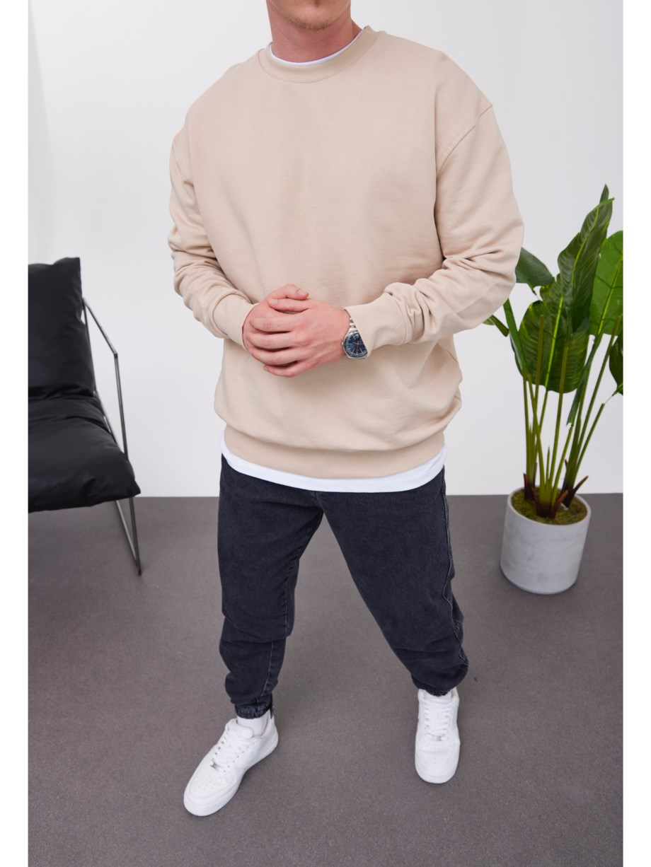 Nomarc Basic Pamuk Krem Sweatshirt