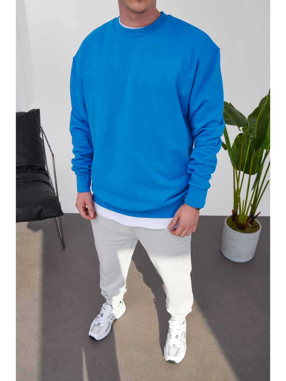 Nomarc Basic Pamuk Mavi Sweatshirt