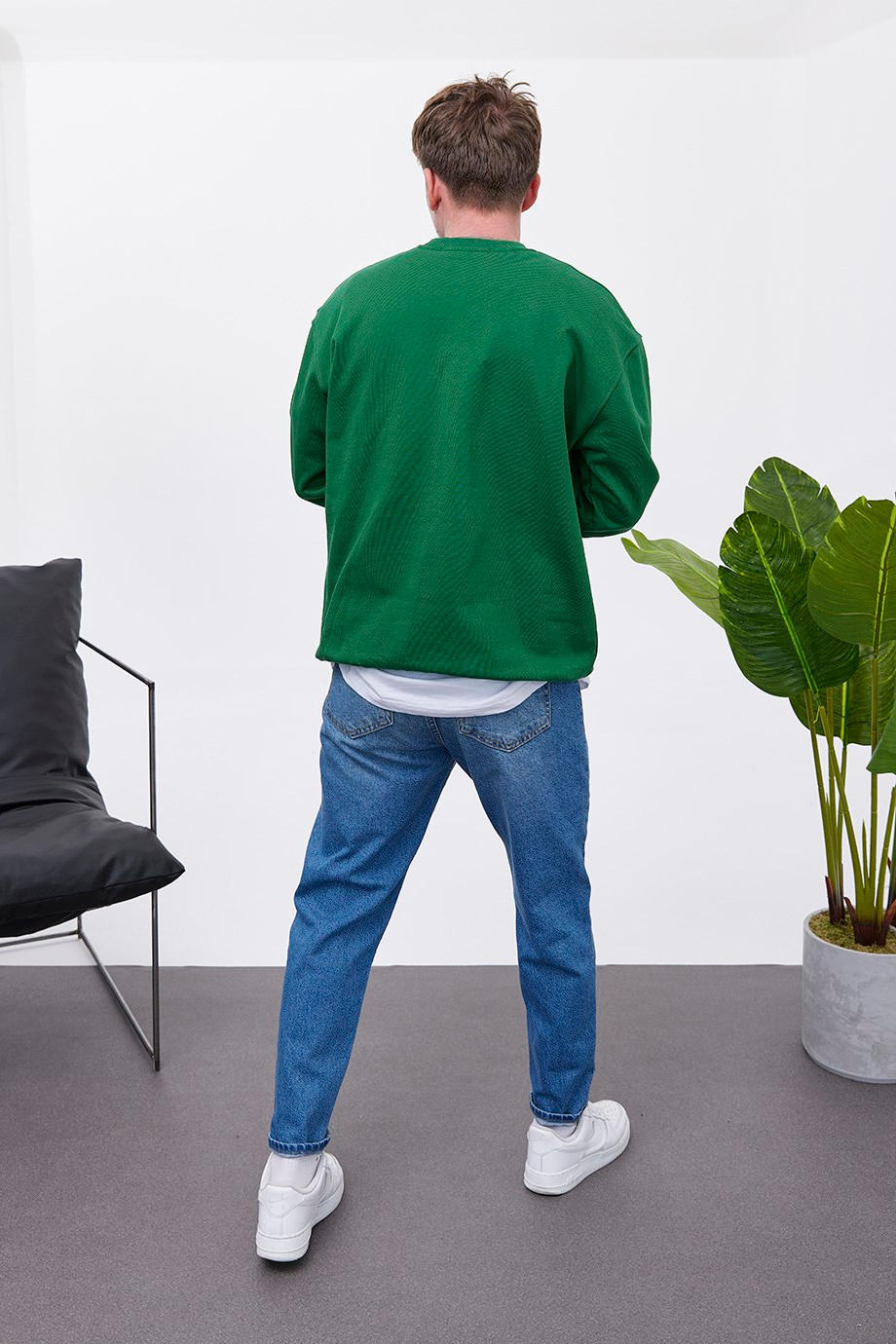 Nomarc Basic Pamuk Yeşil Sweatshirt