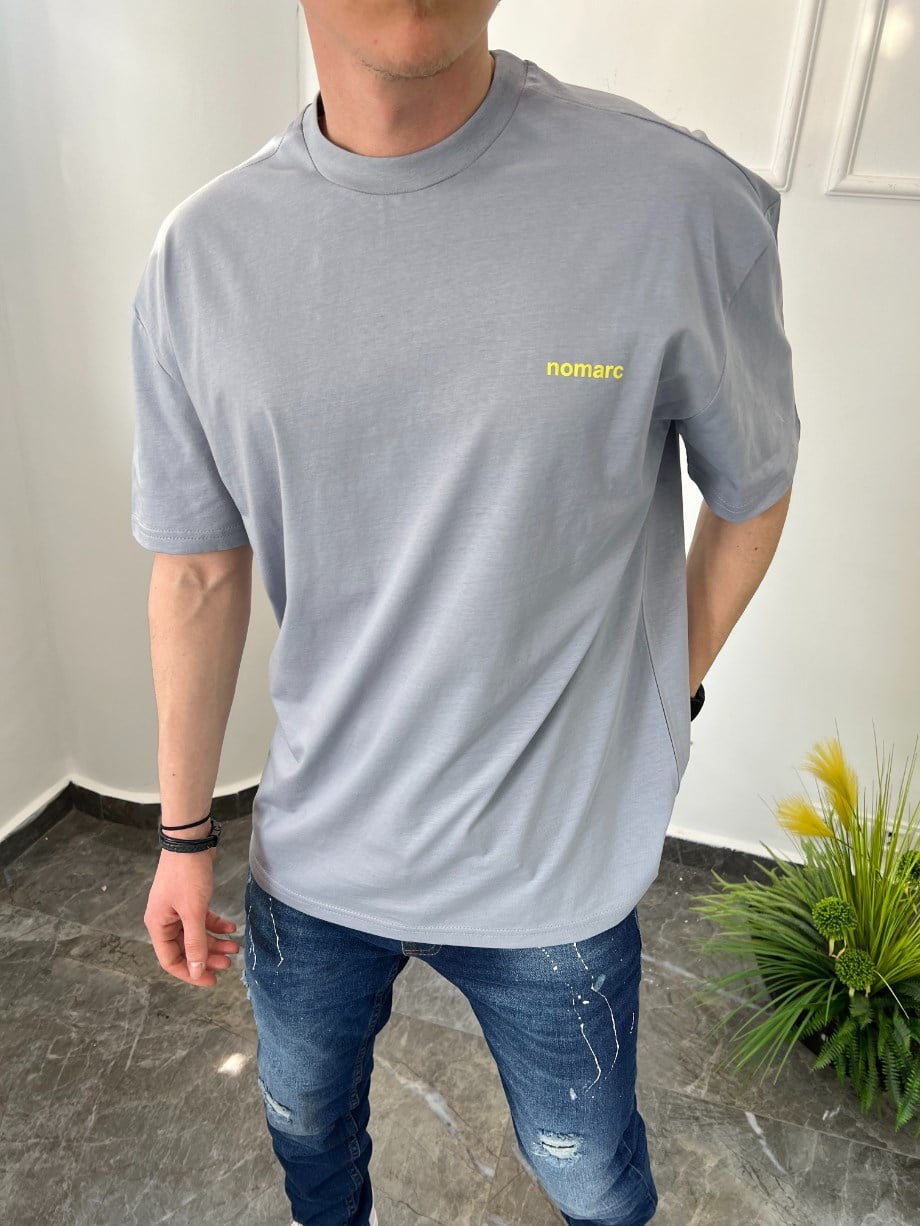Nomarc Basic Pamuklu Gri Tshirt