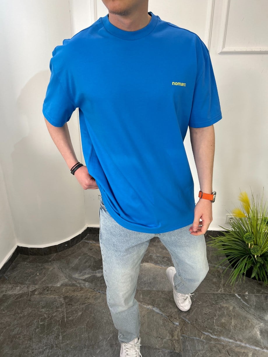 Nomarc Basic Pamuklu Mavi Tshirt