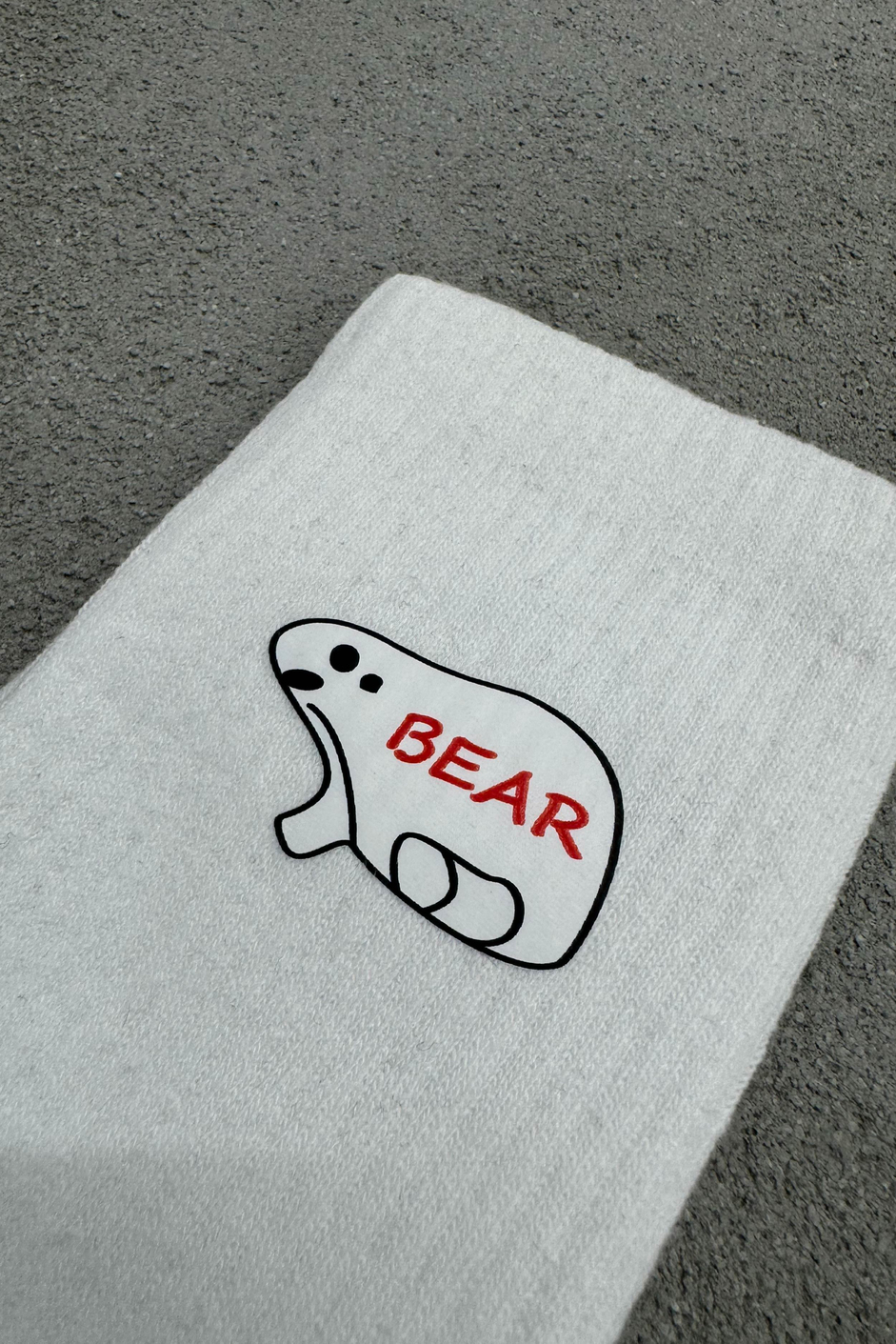 Nomarc Bear Yazılı Beyaz Çorap