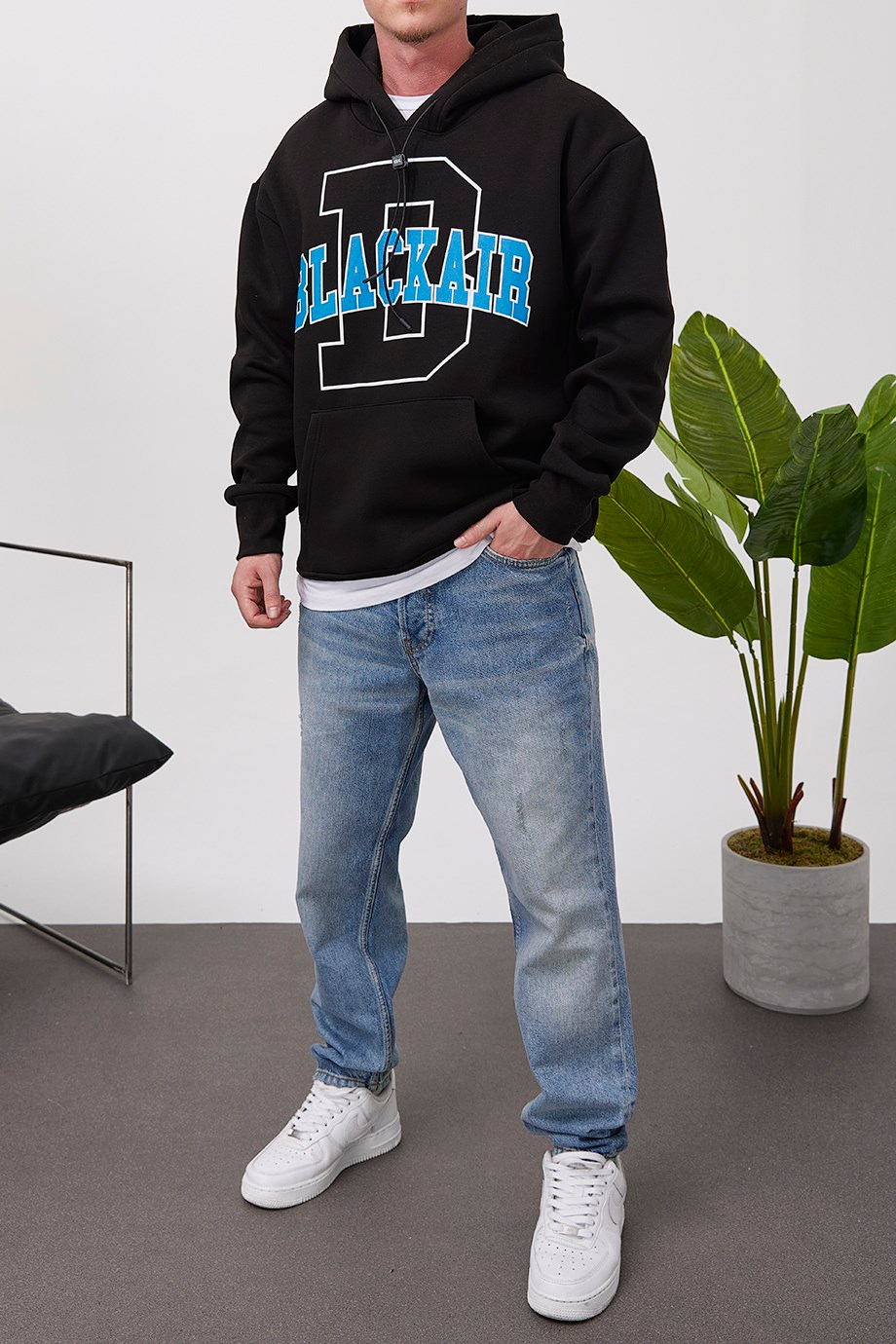 Nomarc Blackair Kapüşonlu Siyah Sweatshirt