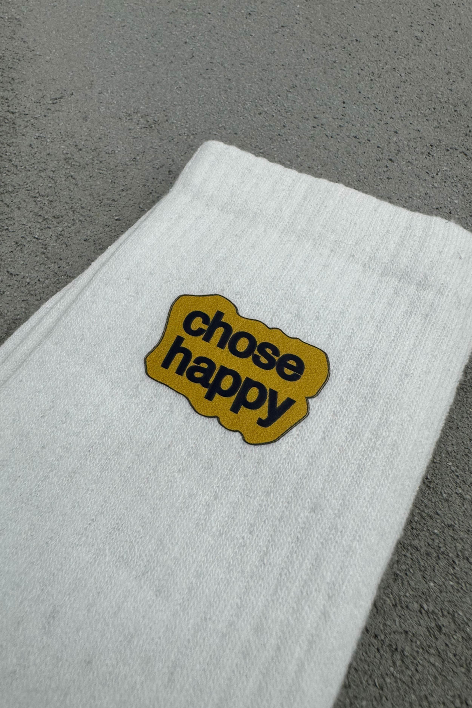 Nomarc Chose Happy Yazılı Beyaz Çorap