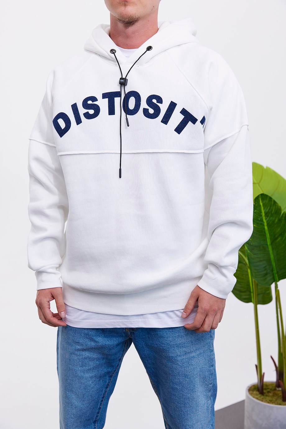 Nomarc Distosit Beyaz Kapüşonlu Sweatshirt