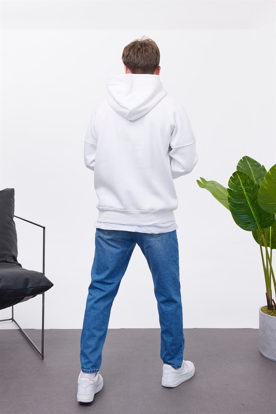 Nomarc Distosit Beyaz Kapüşonlu Sweatshirt