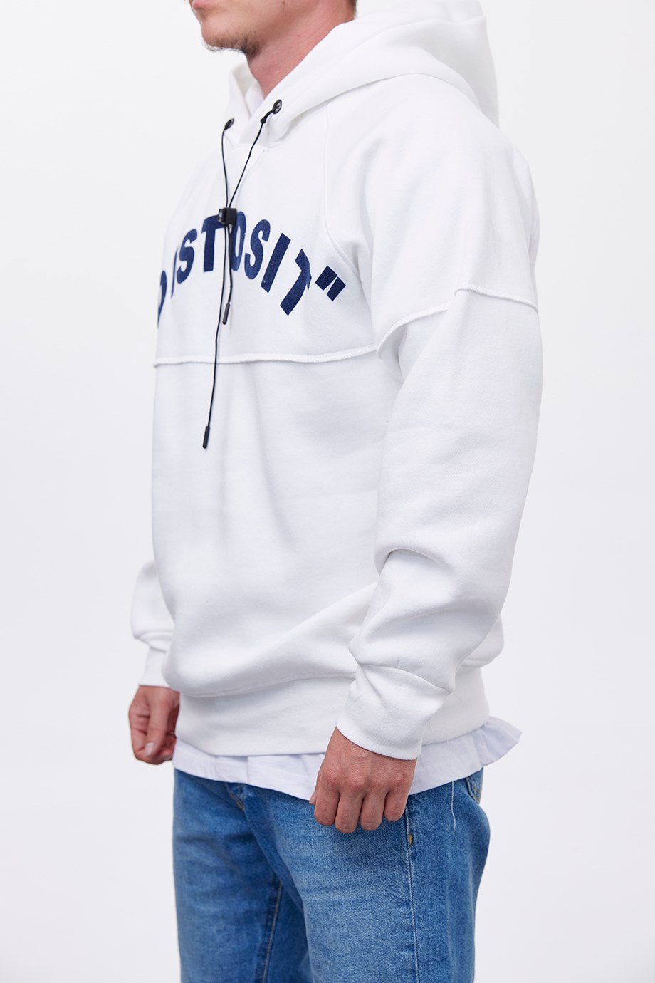 Nomarc Distosit Beyaz Kapüşonlu Sweatshirt
