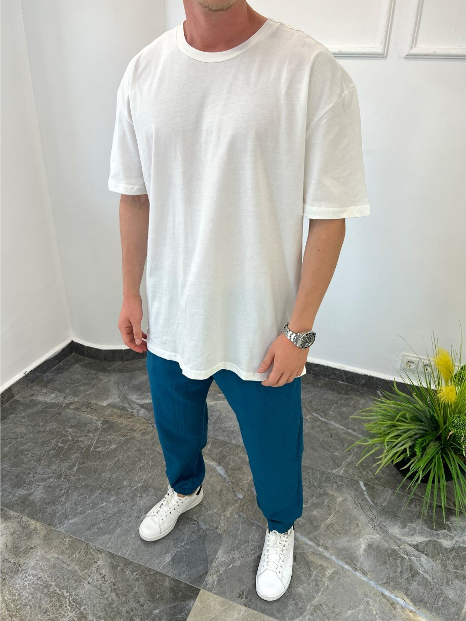 Nomarc Düz Kesim Basic Kırık Beyaz Tshirt