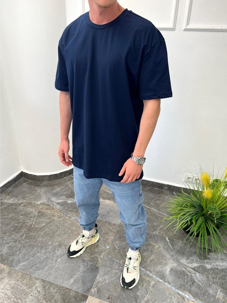 Nomarc Düz Kesim Basic Lacivert Tshirt