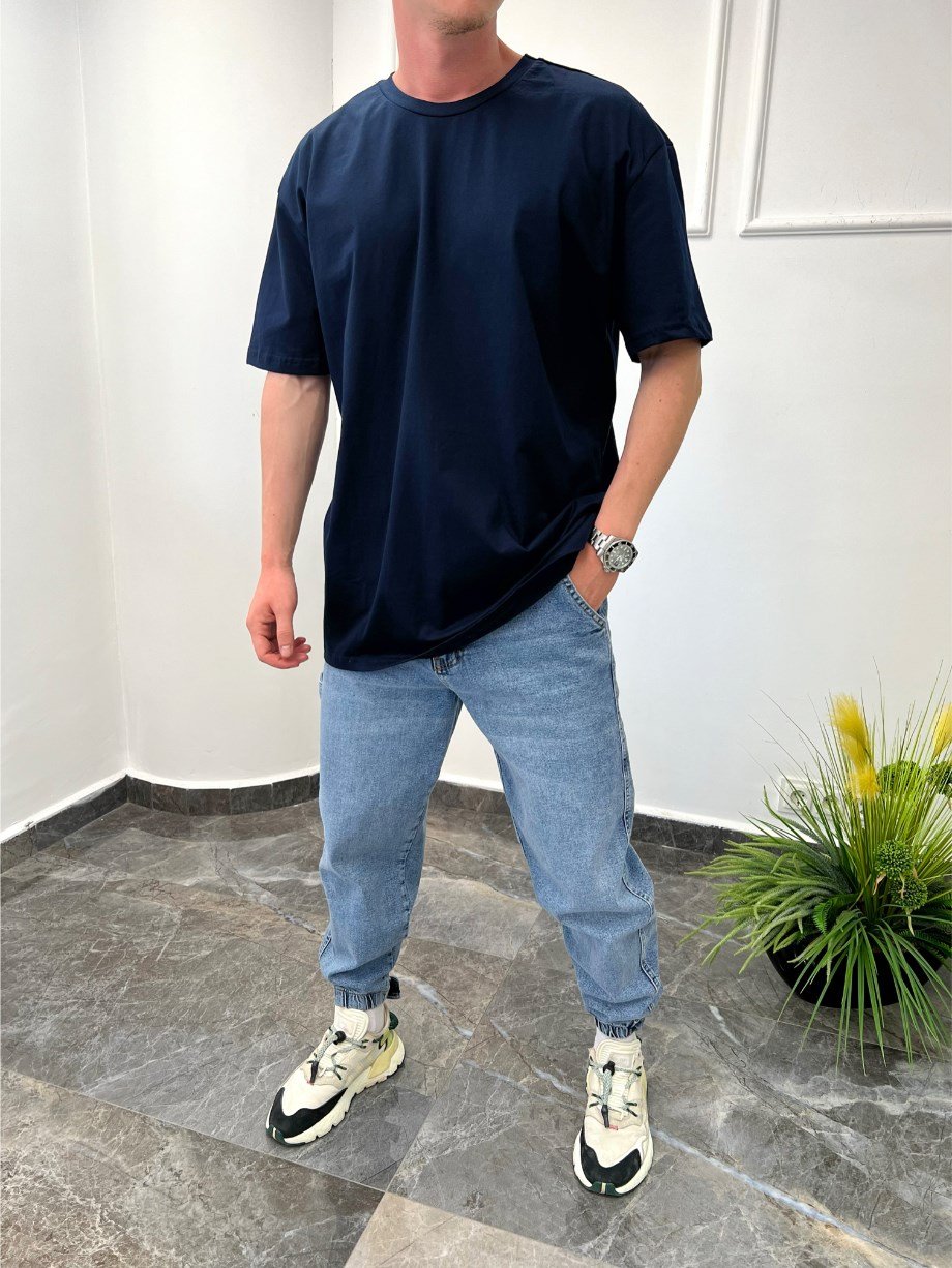 Nomarc Düz Kesim Basic Lacivert Tshirt