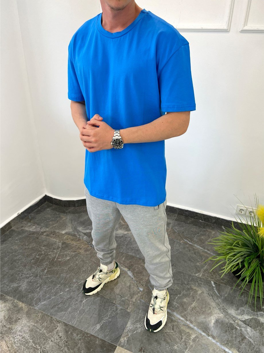 Nomarc Düz Kesim Basic Mavi Tshirt