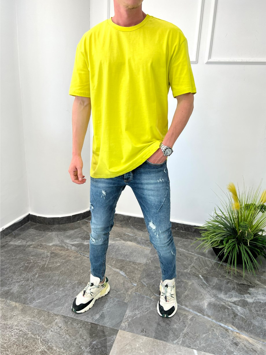 Nomarc Düz Kesim Basic Sarı Tshirt