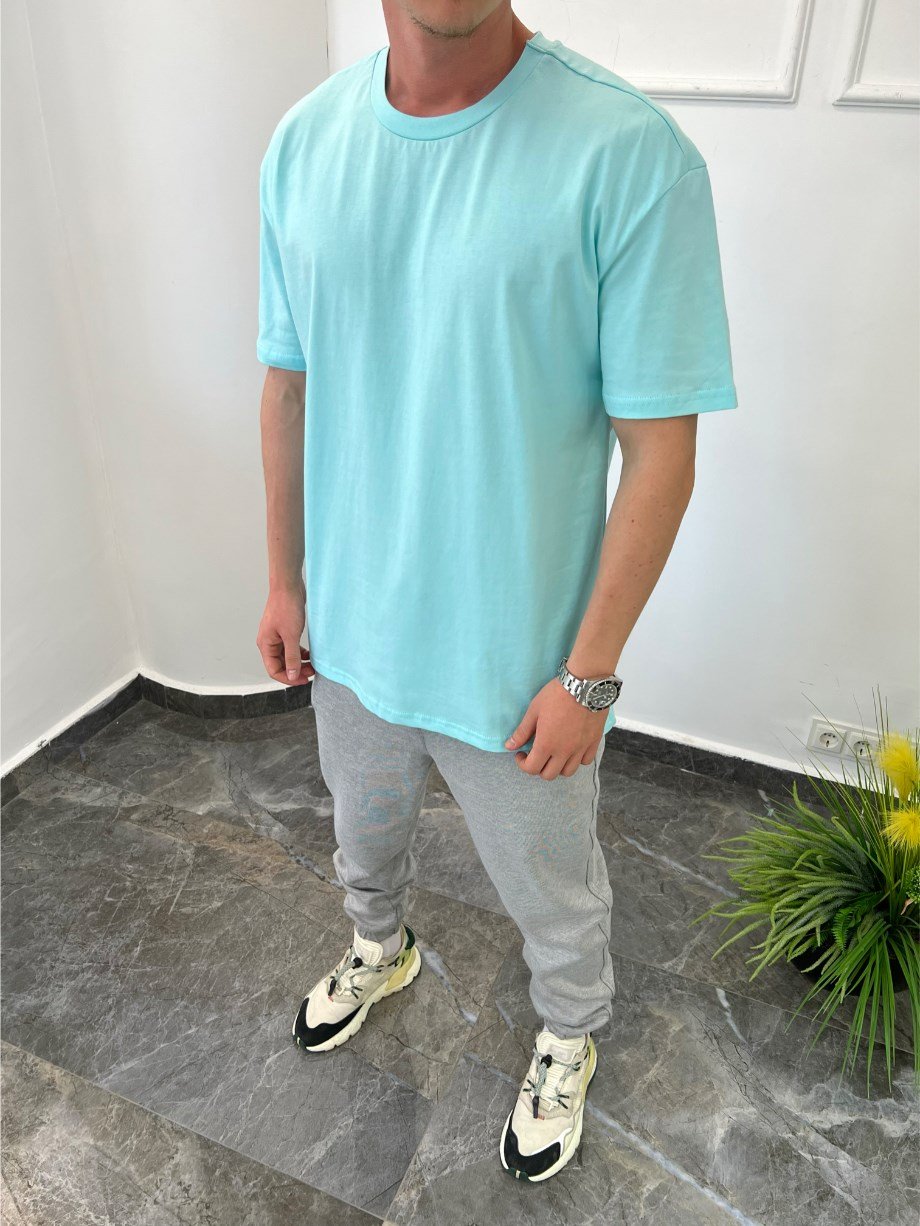 Nomarc Düz Kesim Basic Turkuaz Tshirt
