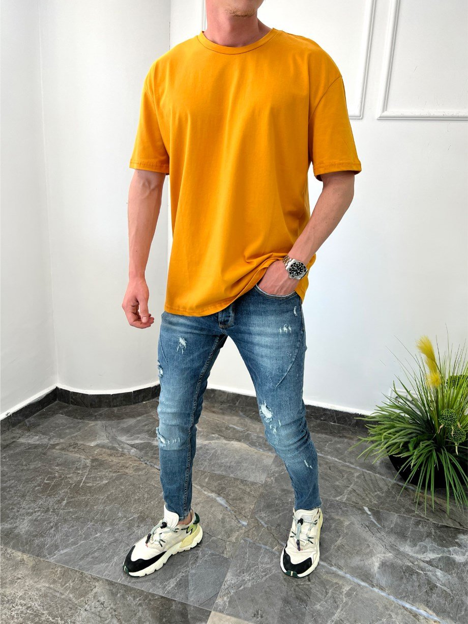 Nomarc Düz Kesim Basic Turuncu Tshirt