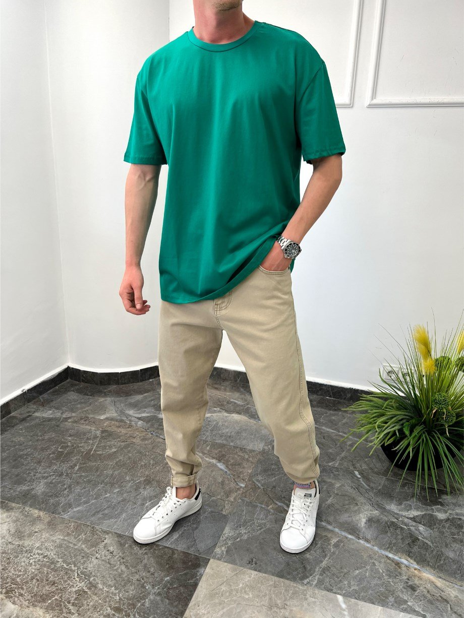Nomarc Düz Kesim Basic Zümrüt Yeşili Tshirt