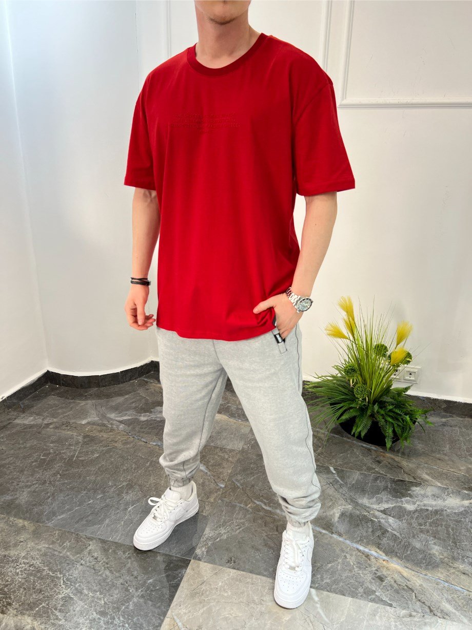 Nomarc Düz Yazılı Basic Kırmızı Tshirt