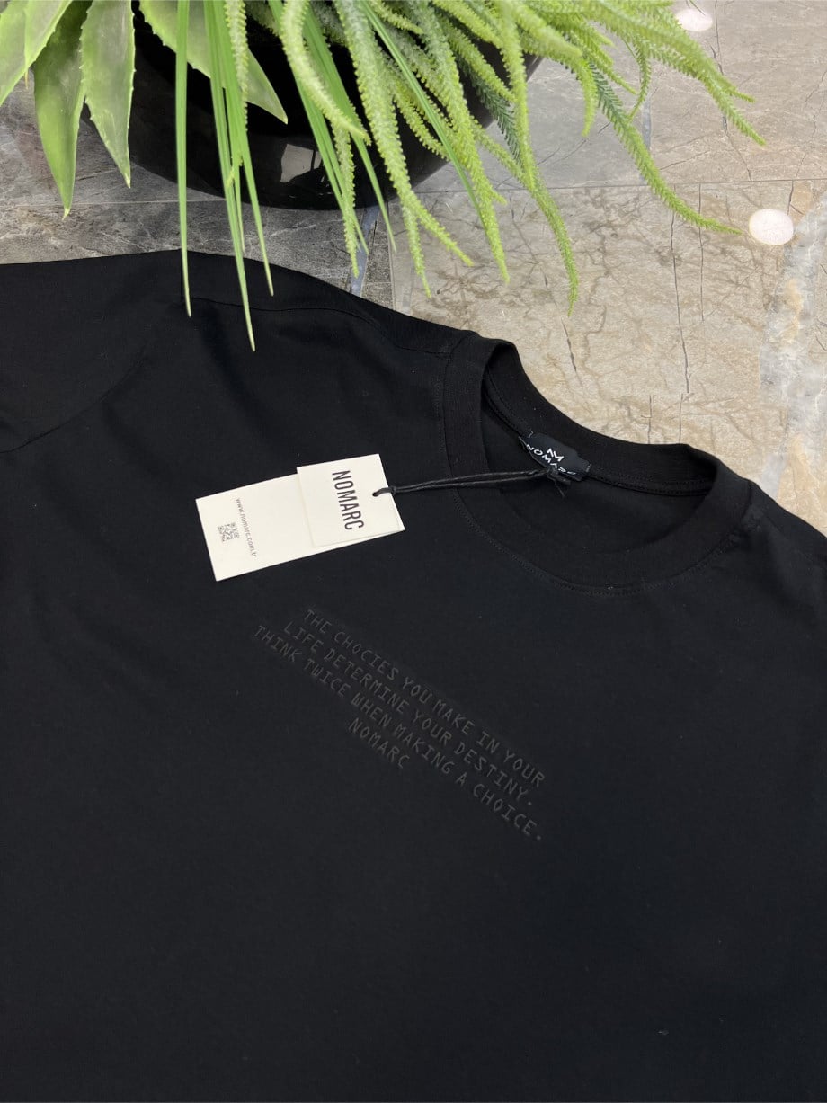 Nomarc Düz Yazılı Basic Siyah Tshirt