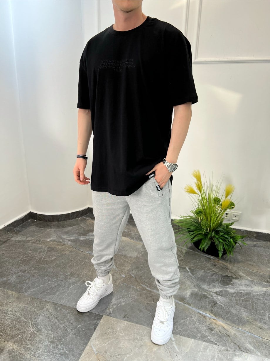 Nomarc Düz Yazılı Basic Siyah Tshirt
