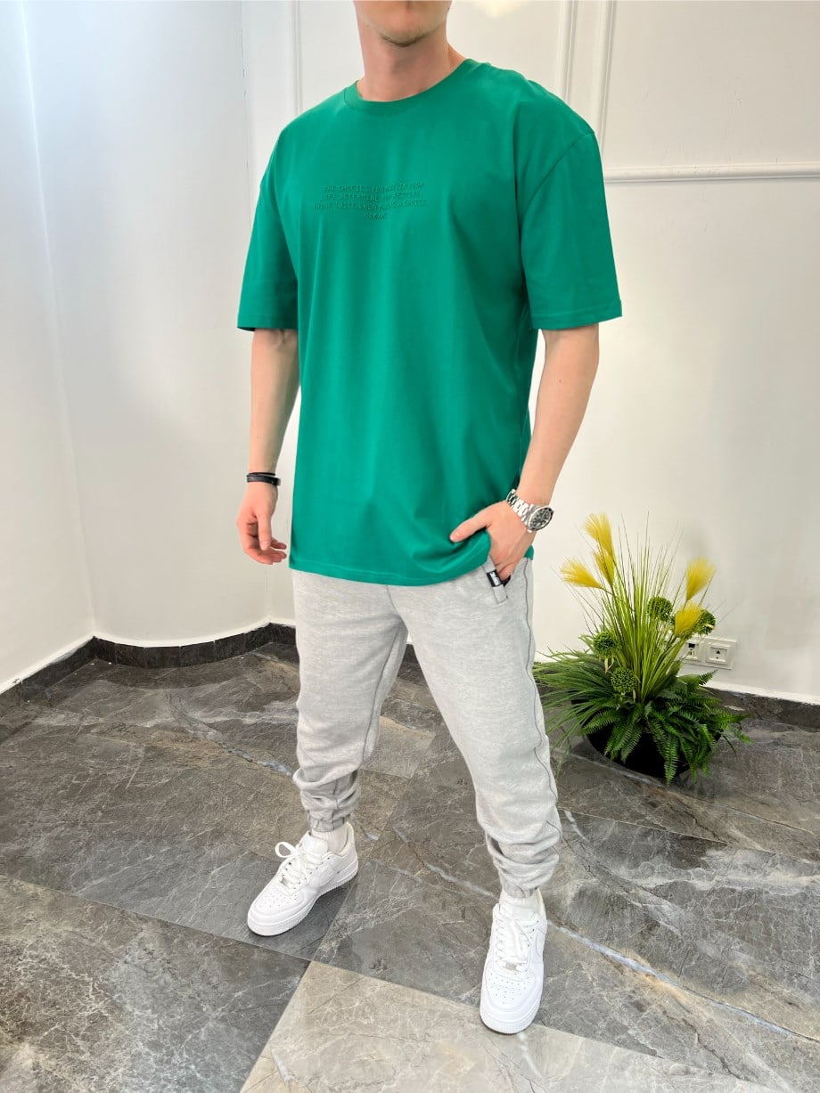 Nomarc Düz Yazılı Basic Yeşil Tshirt