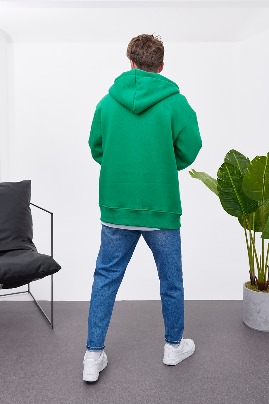 Nomarc Fermuarlı Kapüşonlu Yeşil Sweatshirt