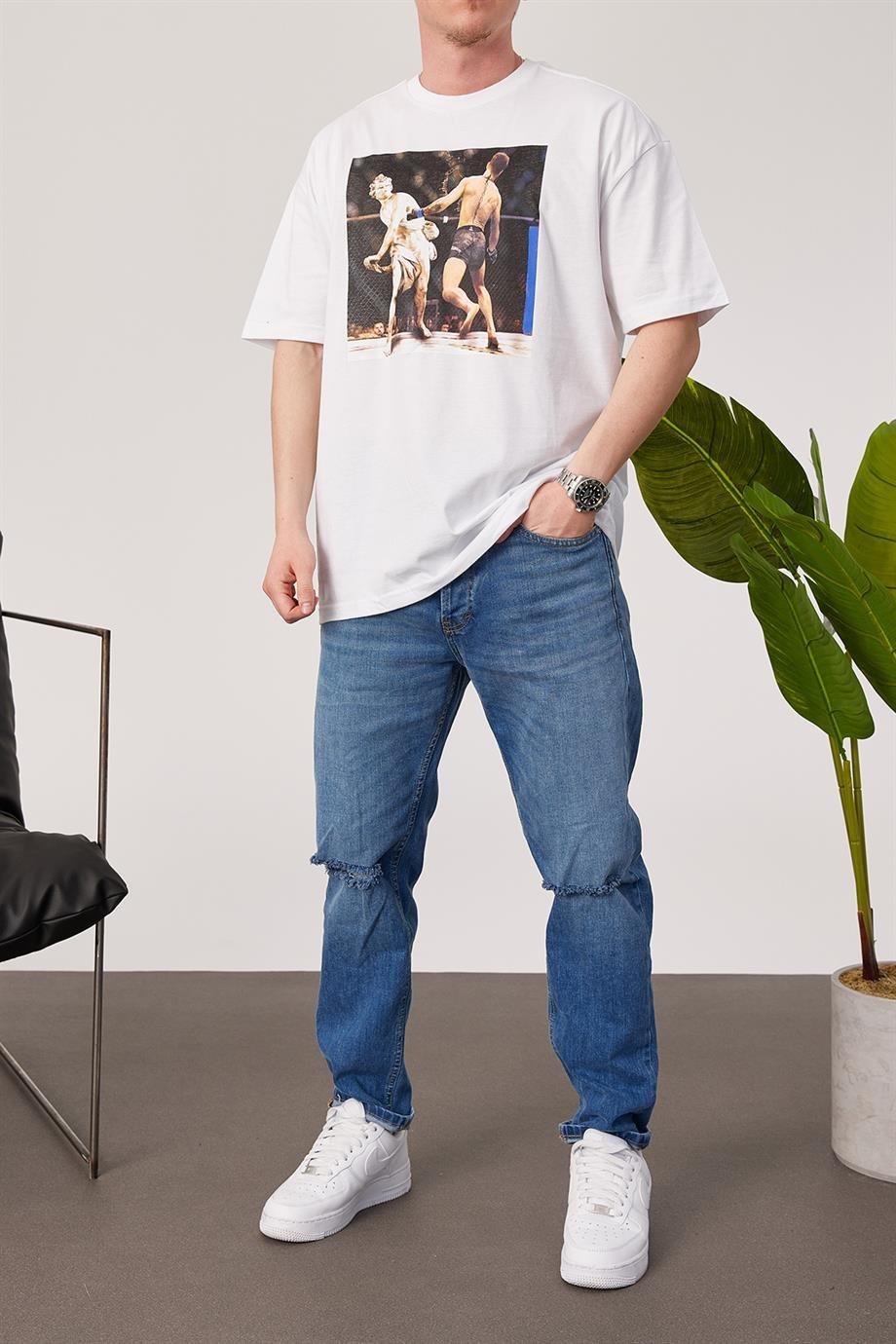 Nomarc Heykel Boksor Beyaz Tshirt