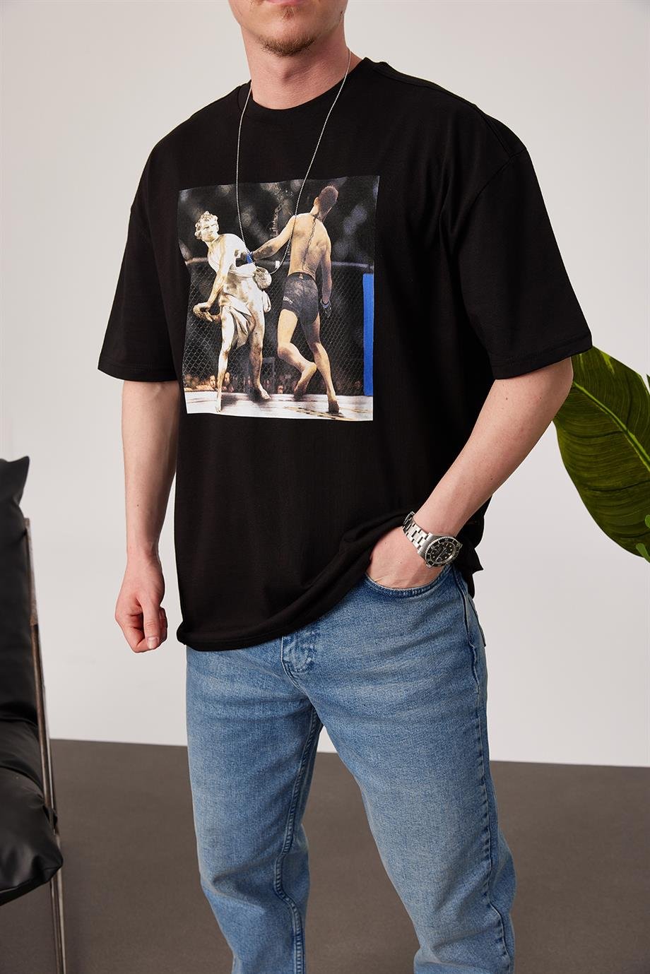 Nomarc Heykel Boksor Siyah Tshirt