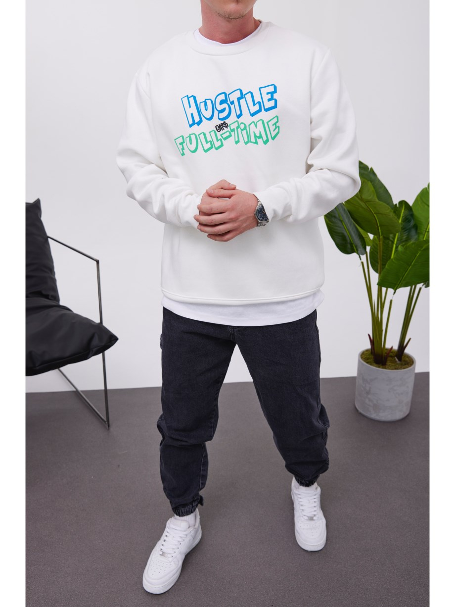 Nomarc Hustle Beyaz Sweatshirt