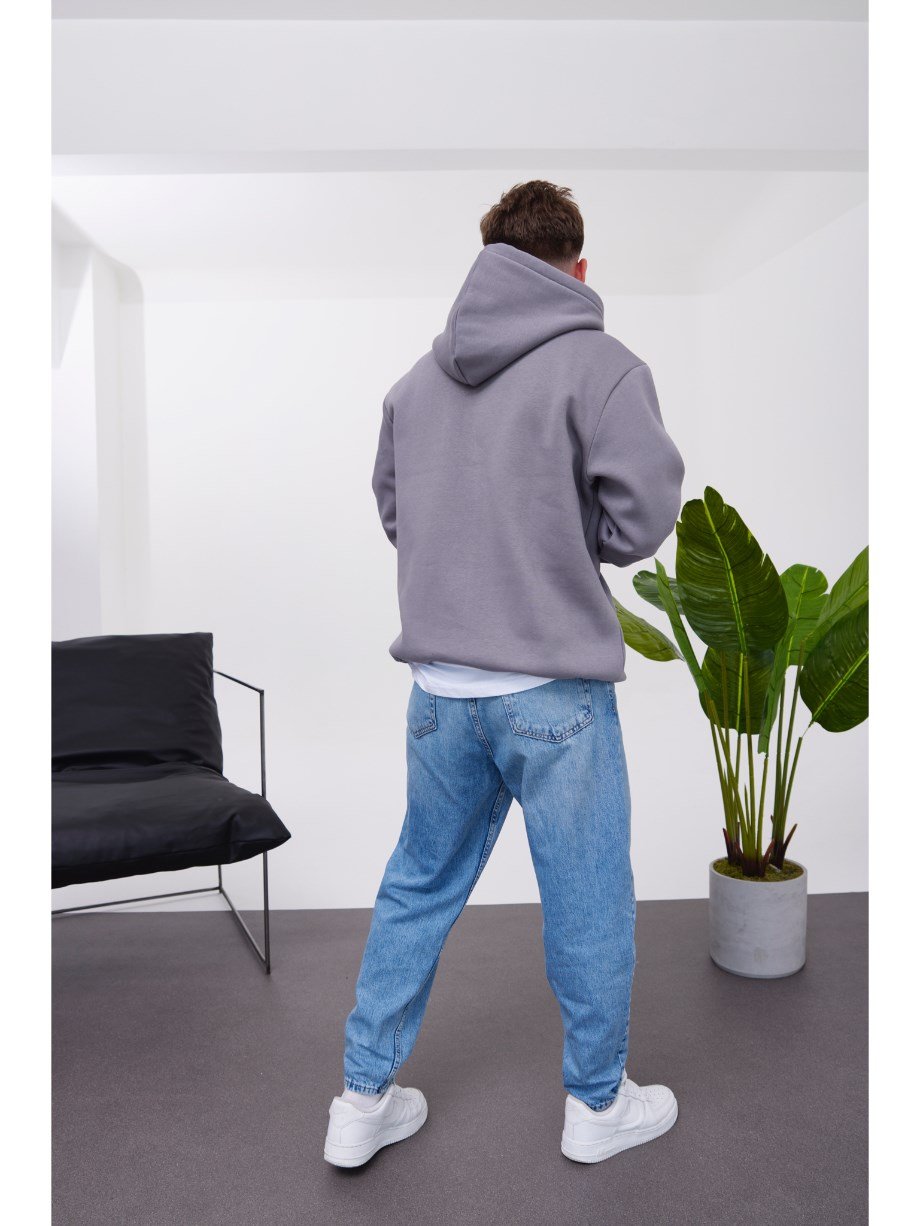 Nomarc İp Detaylı Basic Kapüşonlu Gri Sweatshirt