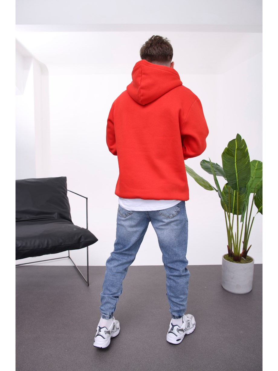 Nomarc İp Detaylı Basic Kapüşonlu Kırmızı Sweatshirt