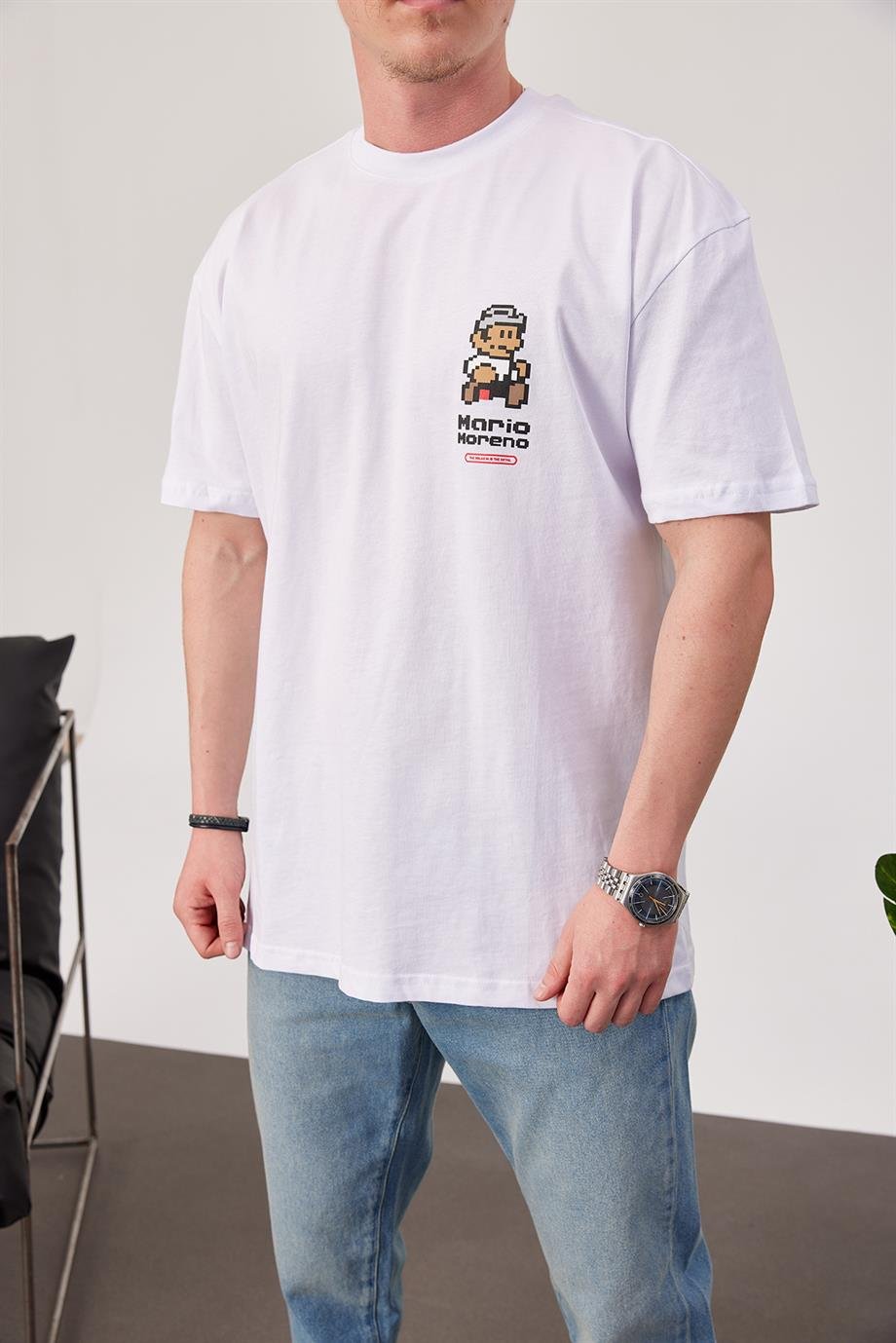 Nomarc Mario Beyaz Tshirt