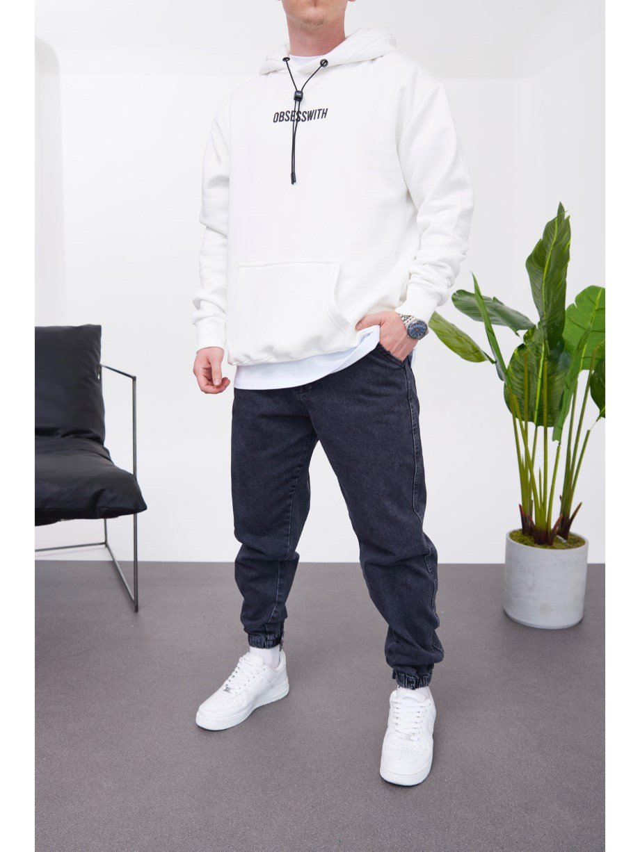 Nomarc Obsesswith Kapüşonlu Beyaz Sweatshirt