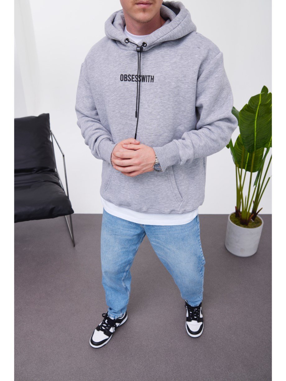 Nomarc Obsesswith Kapüşonlu Gri Sweatshirt