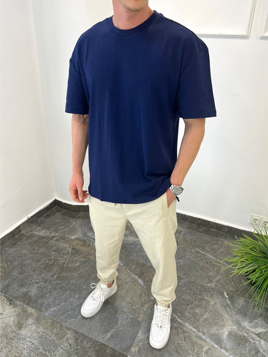 Nomarc Önü Kısa Arkası Uzun Lacivert Tshirt