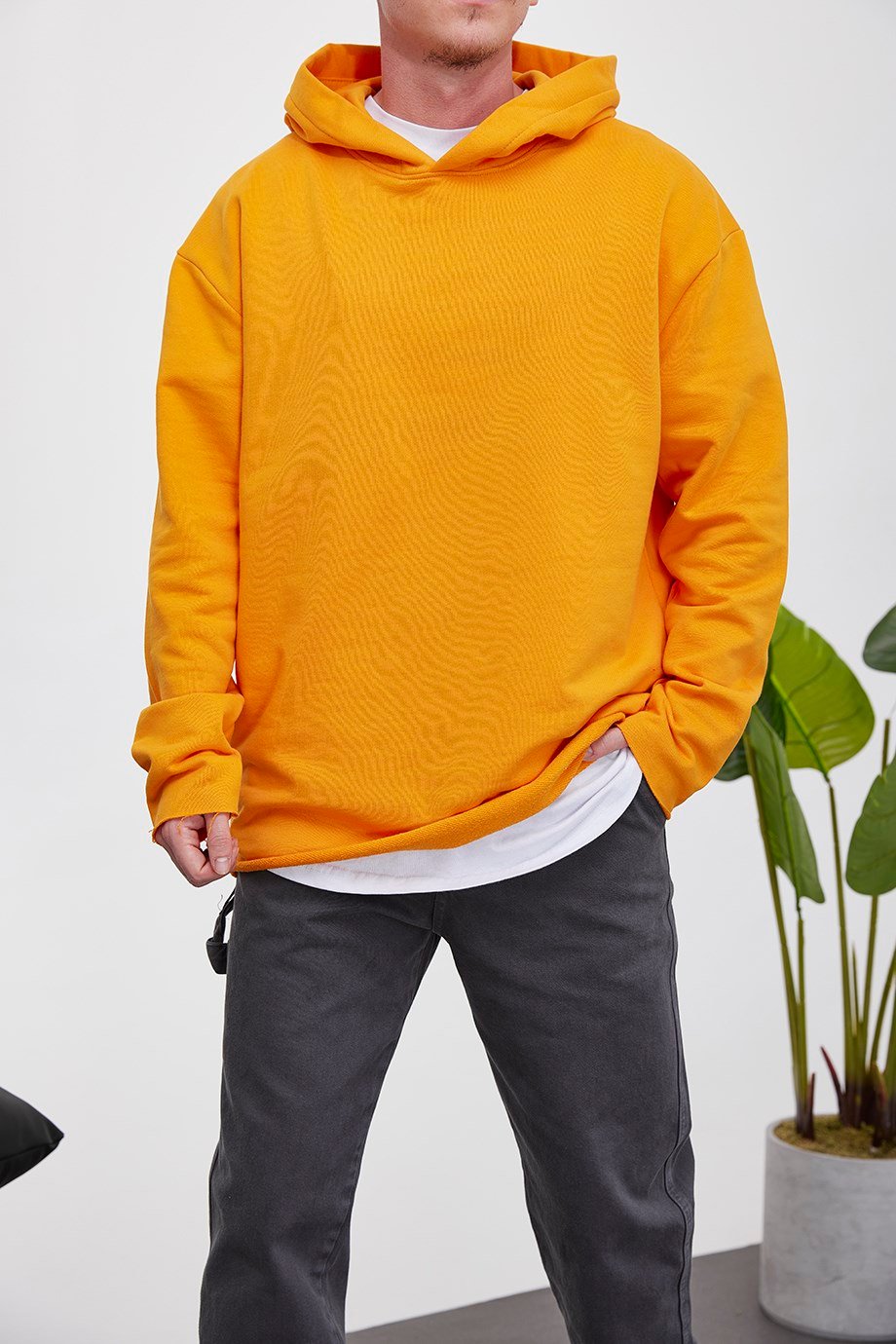 Nomarc Pis Etek Kapüşonlu Turuncu Sweatshirt